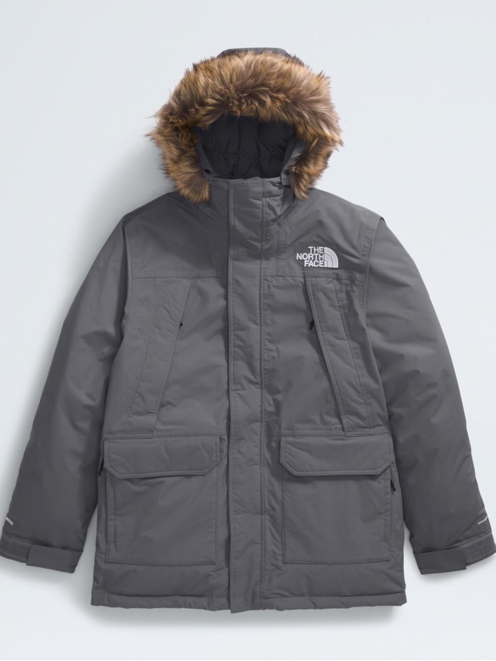 NWT The North Face Men's Mcmurdo Parka Gray Hooded with Faux-Fur Trim Size M